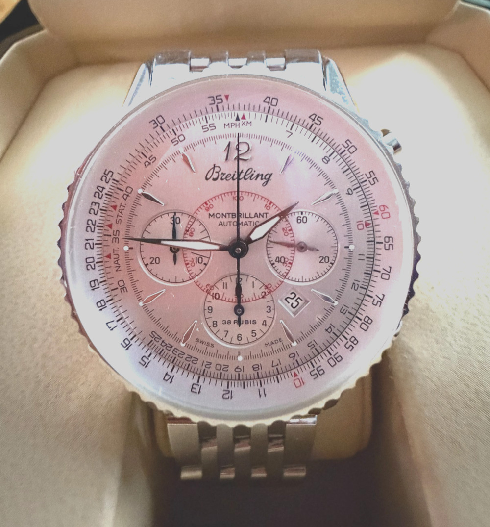 Breitling Montbrillant Navitimer A4133012 Chronometer 38mm Silver Dial Box Paper